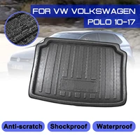 for vw volkswagen polo 2010 2017 car rear trunk boot mat waterproof floor mats carpet anti mud tray cargo liner