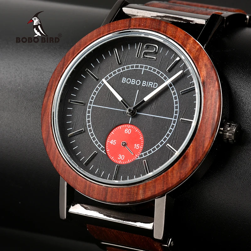 BOBO BIRD женские часы reloj mujer деревянные женские часы кварцевые zegarek damski деревянные с металлом в подарочной коробке