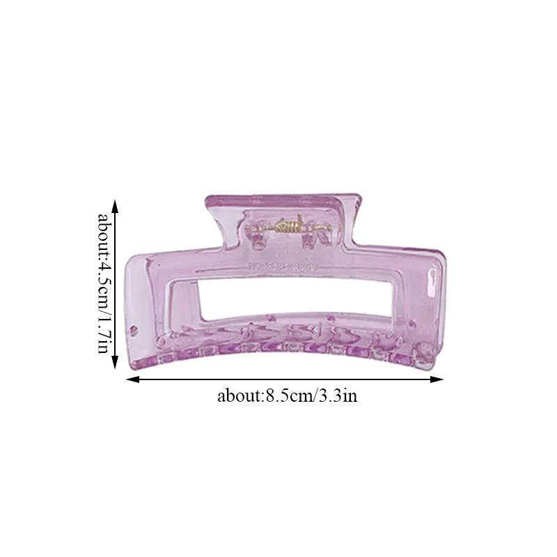 

Geometric Transparent Hair Claws Solid Color Large Size Hair Clamps Crab Clip Square Shape Acrylic Hairpin Hair Accessories