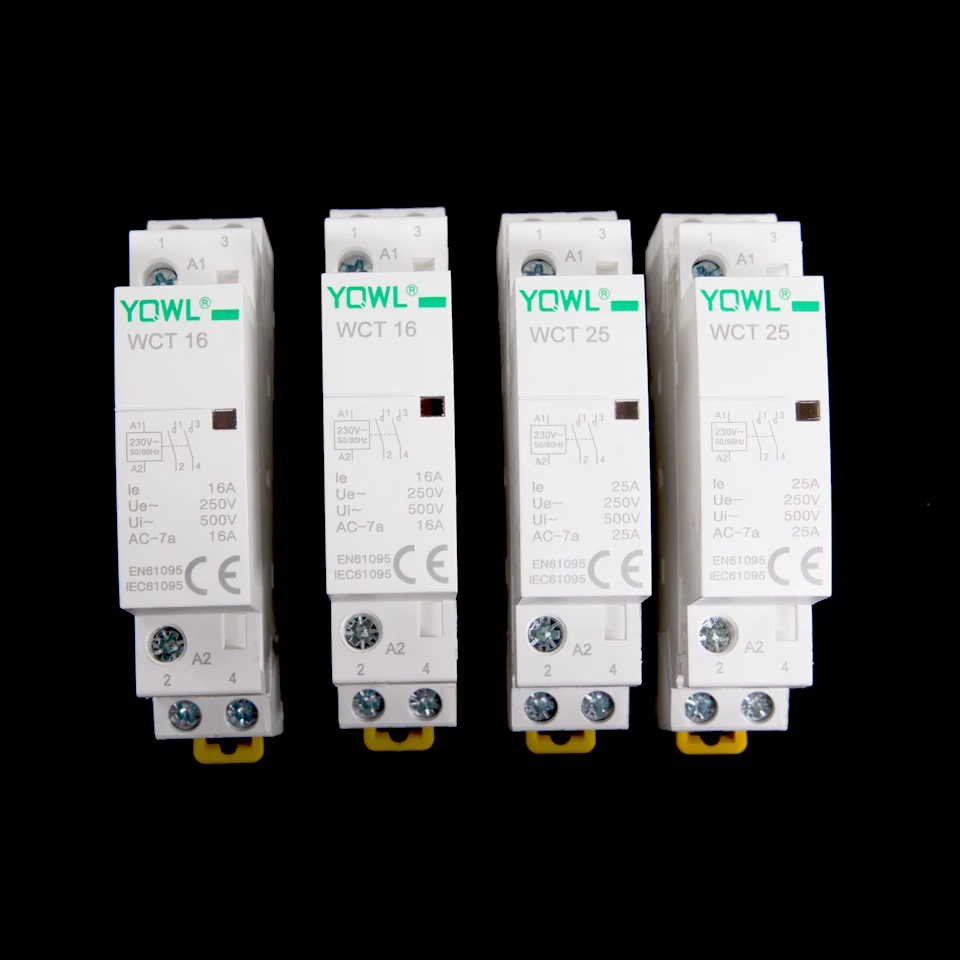 Контактор переменного тока 1NO 1NC/2NO/2NC 2P 16a/20A/25A 220 В/230 В 50/60 Гц din рейка бытовой для