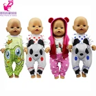 Кукольная одежда для малышей 43 см, одежда для новорожденных, одежда с животными, платье, кукольная повязка на голову с цветком для 18 дюймов, комплект одежды для кукол