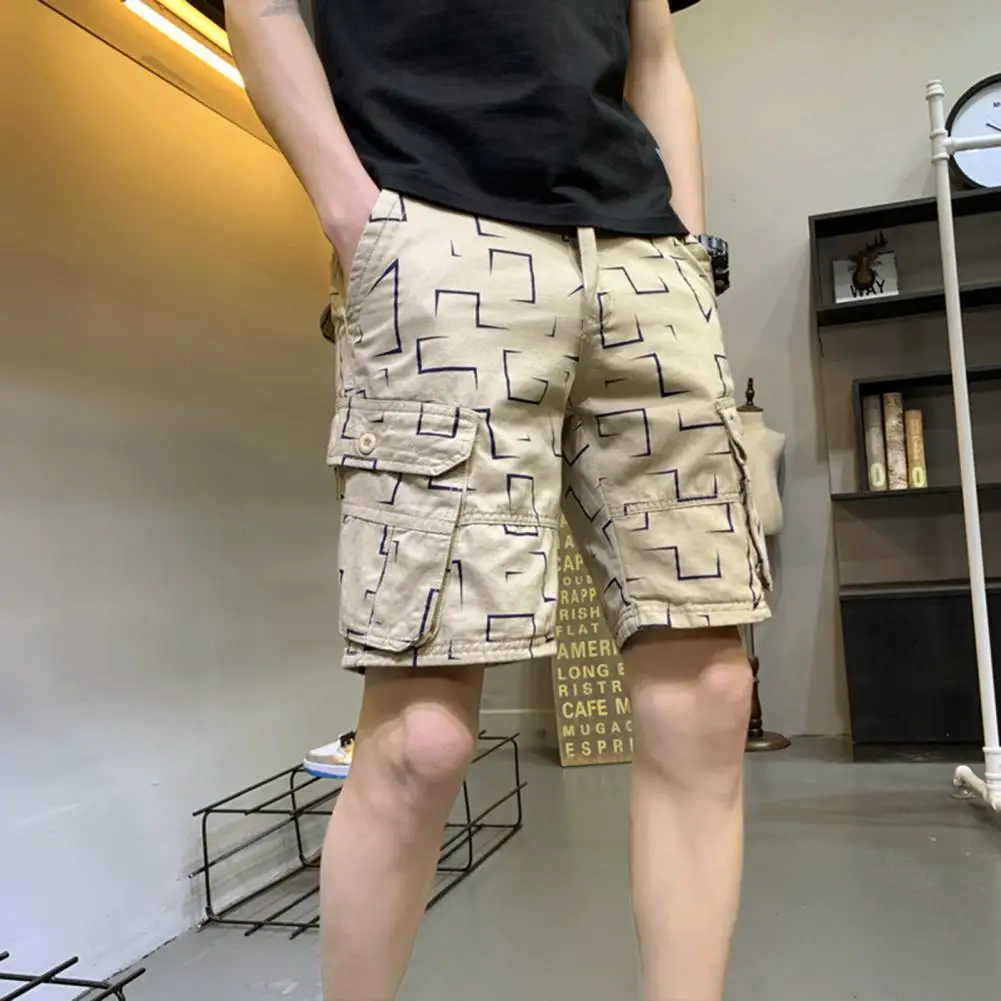 

Summer Fashion All-matched Multi-pockets Printing Zipper Shorts Men Pants