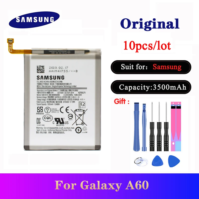 

10pcs/lot EB-BA606ABU Orginal Battery For Samsung Galaxy A60 SM-A606F SM-A6060 Phone Replacement Batteries 3500mAh