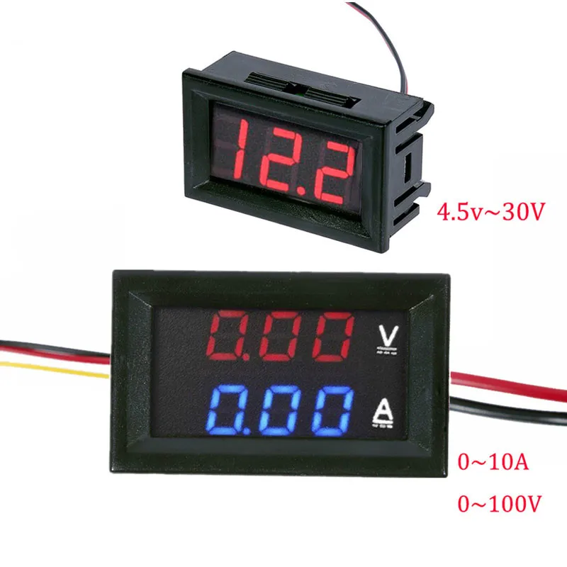 100V 10A DC Цифровой вольтметр Амперметр постоянного тока светодиодный Усилитель