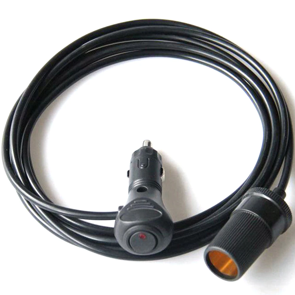 

12V Connector Car Lighter Wire Plug Extension Cable Black Lead Socket Accessory Adapter Car Lighter Extension Cord