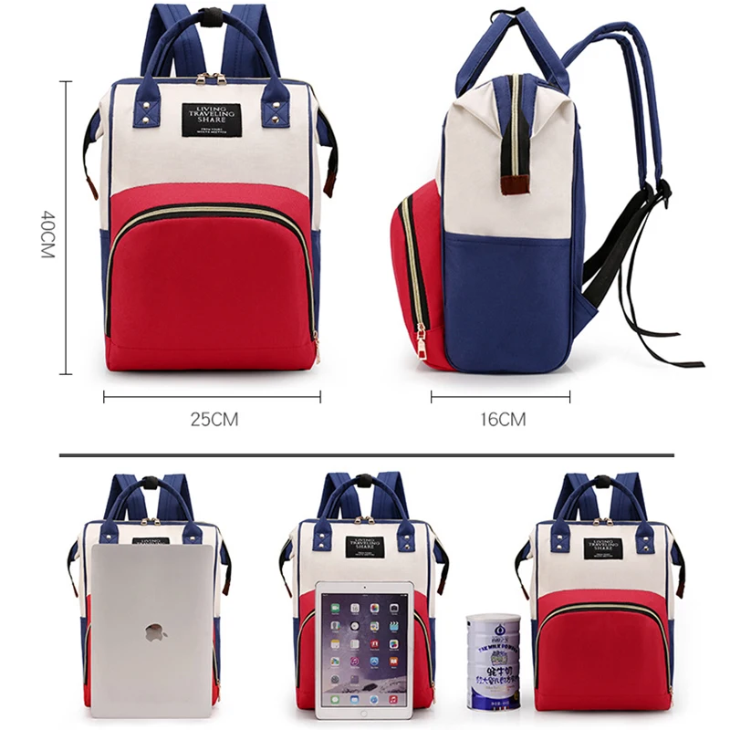 

Fashion Diaper Bag Backpack for Mom Bag Large Capacity Mummy Backpack Waterproof Baby nappy Bag Milk Bottle Insulation Bag