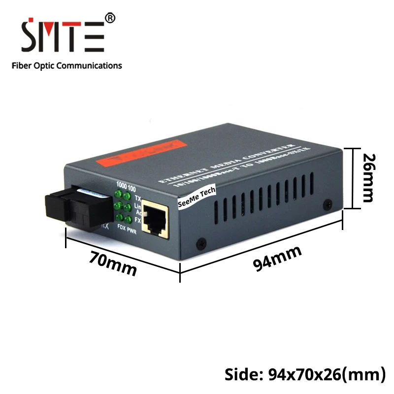 Оптический медиа конвертер HTB 1100S A/B 25 км 10/100 Мбит/с RJ45 одномодовый TX RX SC 1550nm