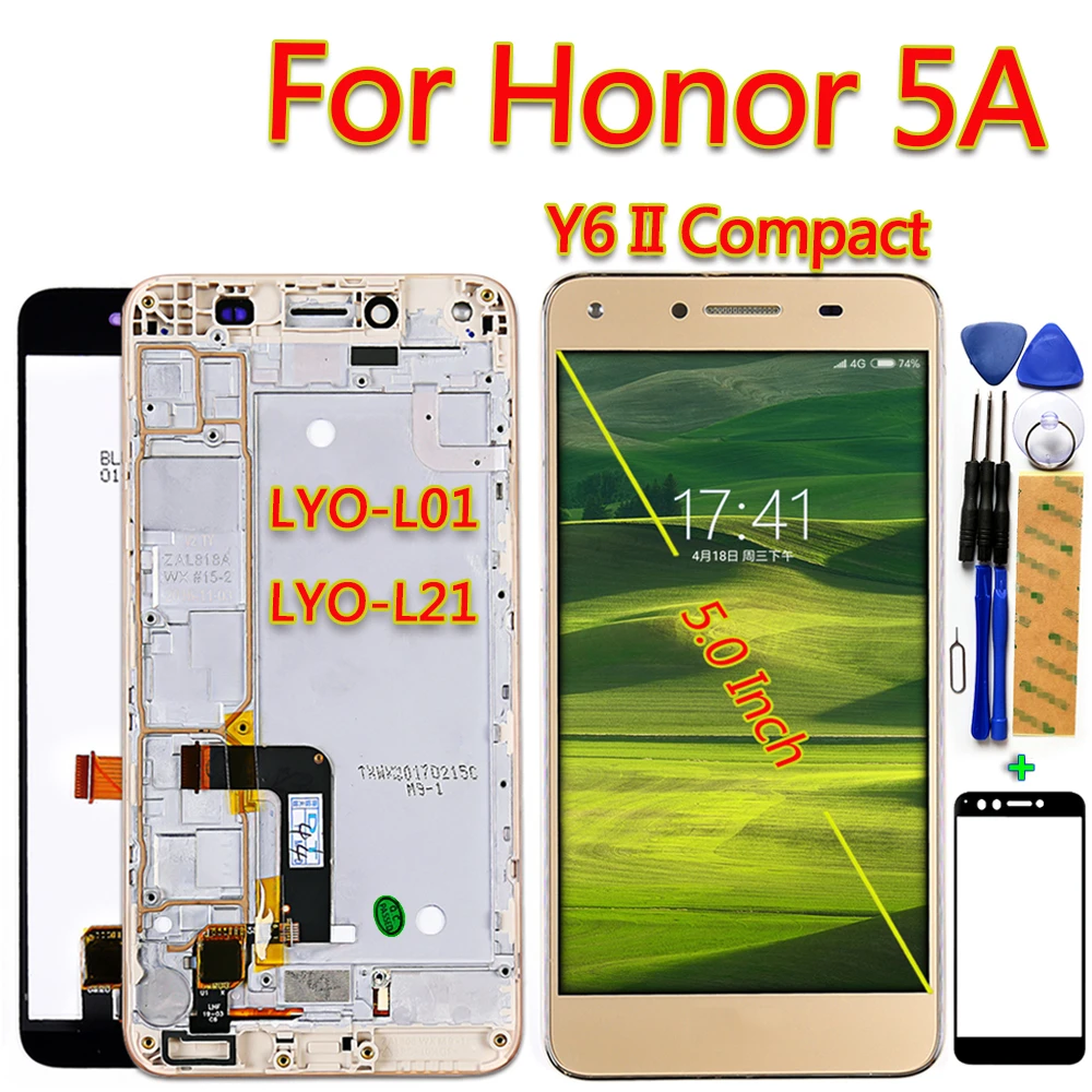 Для Huawei Honor 5A Y6 II компактный LYO L01 L21 5 0 дюймов ЖК дисплей сенсорный экран дигитайзер