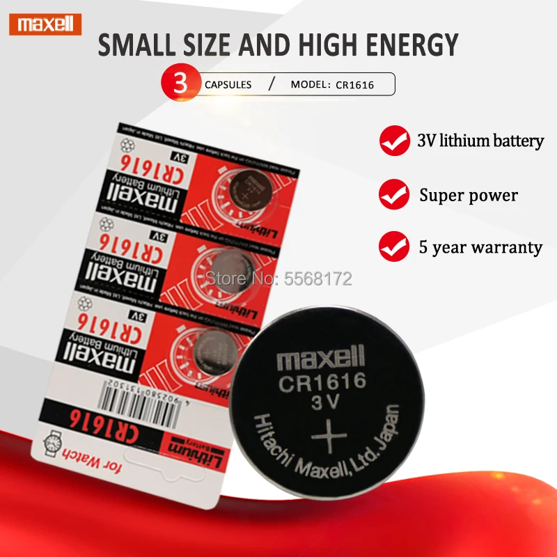 3 шт./лот 100% оригинал для maxell CR1616 кнопочный батарейный аккумулятор часы
