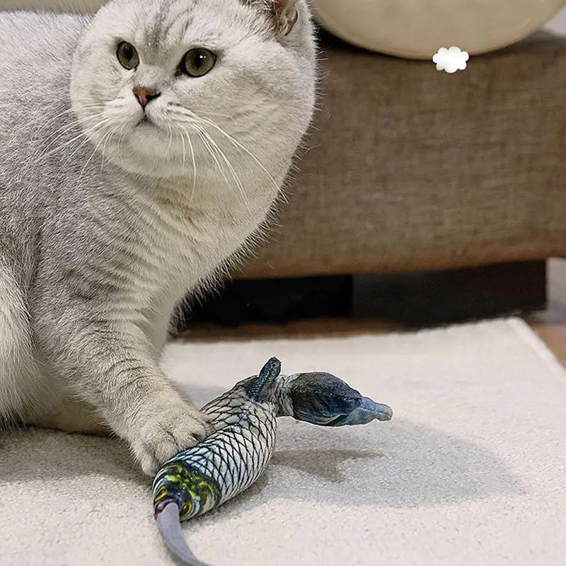 

1 Pcs Plush Cat Interactive Toy Creative Simulation Fish Shaped Cat Teasing Toys Kitten Bite Proof Catnip Toy Pet Cats Supplies