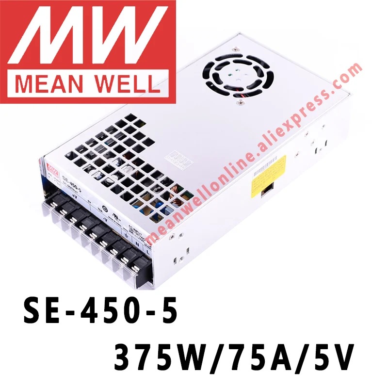 SE-450-5 Mean Well, 375 Вт/75 а/5 В постоянного тока, единичный выходной источник питания, Интернет-магазин meanwell