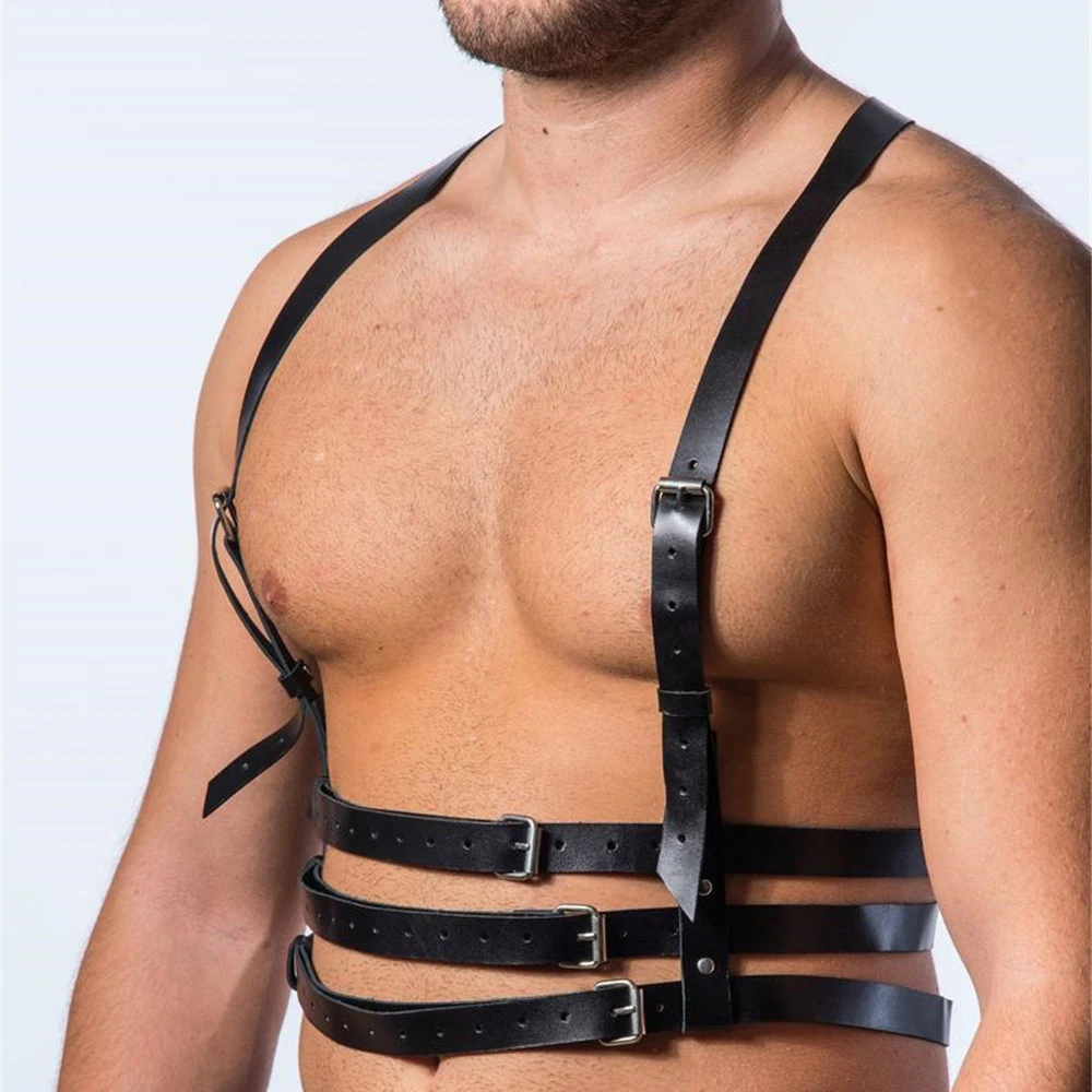 Грудь упряжь Для мужчин нагрудного ремня Boundage Ремни гей ролевая игра нижнее