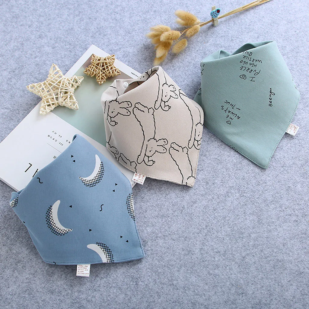 TELOTUNY Baby Saliva Towel Bib Bibs Boys Girls Feeding Newborn Cotton Triangle Scarf 3 Pencil Bears | Детская одежда и обувь