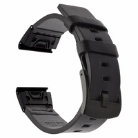 26 22mm leather quick release watchband strap for garmin fenix 7x 7 6 6x pro 5 5x plus 3 hr watch easyfit wrist band bracelet