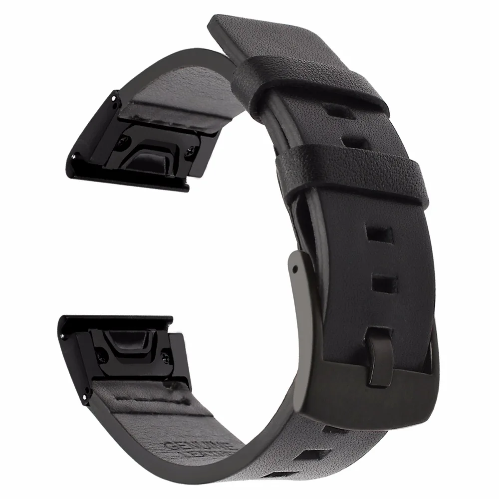 Кожаный ремешок для часов Garmin Fenix 6X 26 22 мм 5X 6 5 3 3HR GPS быстросъемный Forerunner 935