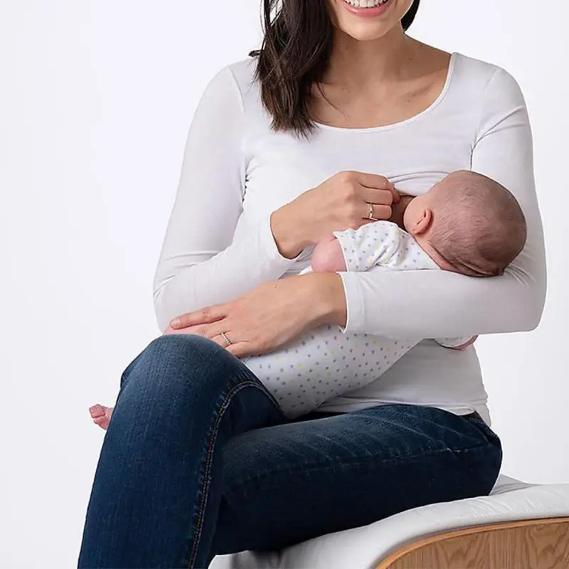 Одежда для кормящих матерей Хлопковая женская одежда беременных топы с длинным