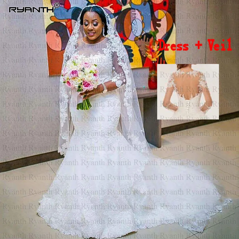 Недорогое свадебное платье с длинным рукавом завязкой на спине и юбкой-годе по