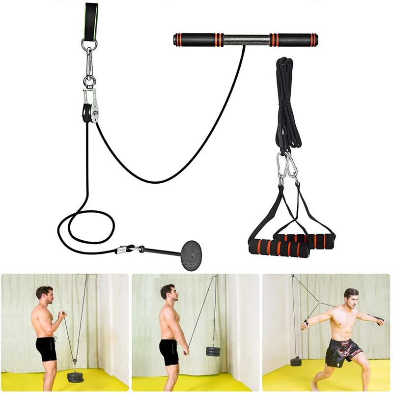 Фитнес Arm BicepsTriceps прочные ручки канат для перетягивания защита запястий роликов