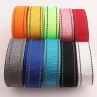 25mm nylon webbing polyester canvas ribbon striped webbing belt purse strap handbag handle sewing bag pet collars leash 1
