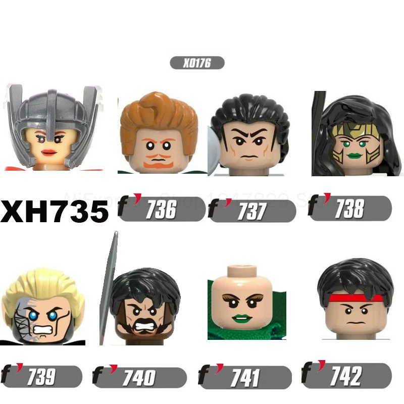 

2021 Building Blocks Heroes Jane Foster Fandral Viper Shang-Chi Moondragon Figures For Children Toys Head X0176