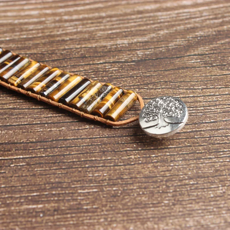 Натуральный ювелирный цилиндрический желтый трикотажный браслет LanLi для мужчин