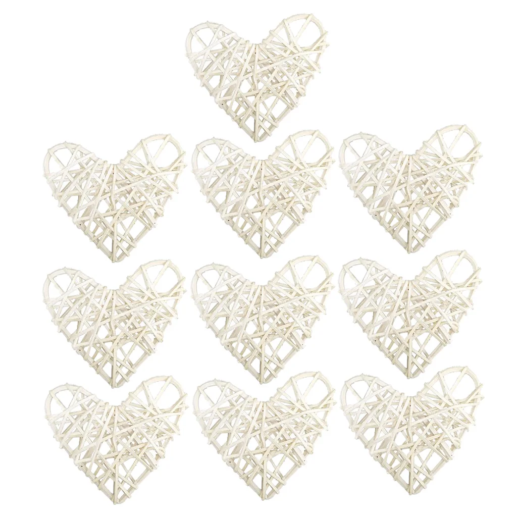 

10 Pieces Heart Rattan Wicker Rattan Balls Rattan Ball DIY Crafting Lounge