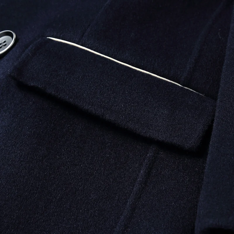 

AYUNSUE 100% Wool Coat Men Long Jacket Casual Double Breasted Mens Overcoats Spring Autumn Abrigo Hombre D-04-YY-M017 KJ3009