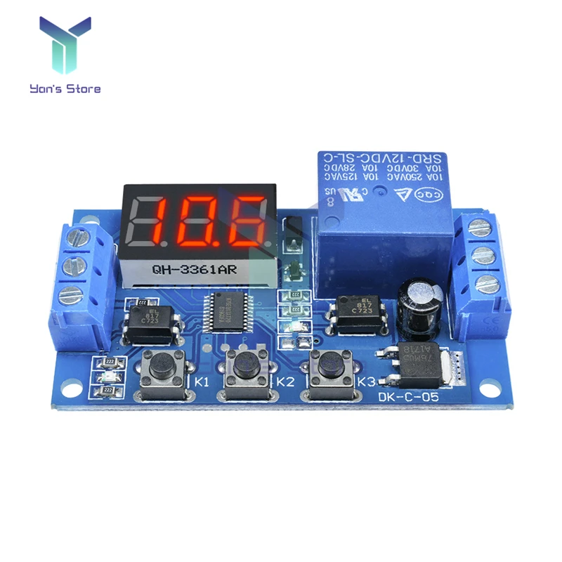 DC 12V LED Digital Time Delay Relay Module PCB Board Timing Control Programmable Timer Switch Trigger Cycle with Shell | Обустройство