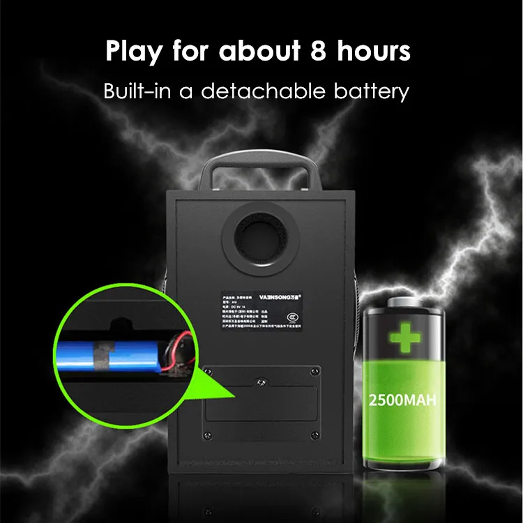 

2.1CH Stereo Wooden Subwoofer FM Radio Portable Wireless bluetooth Speaker Loudspeaker Support U-disk/ TF Card/ 3.5mm AUX-IN