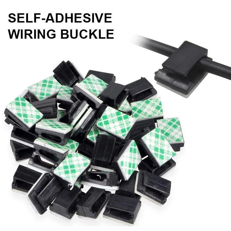 

100/300pcs Cable Clips Strong Self Adhesive Nylon Wiring Buckle Wire Holder Cable Management for Car Home Office Auto Fastener
