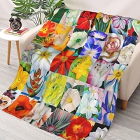 a collage of georgia okeeffe flowers throw blanket sherpa blanket cover bedding soft blankets
