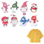 Рождественские животные, железные заплатки, теплопередача, сделай сам, новая модная футболка, джинсы, украшение, моющиеся заплатки для рюкзака, 8 шт.комплект