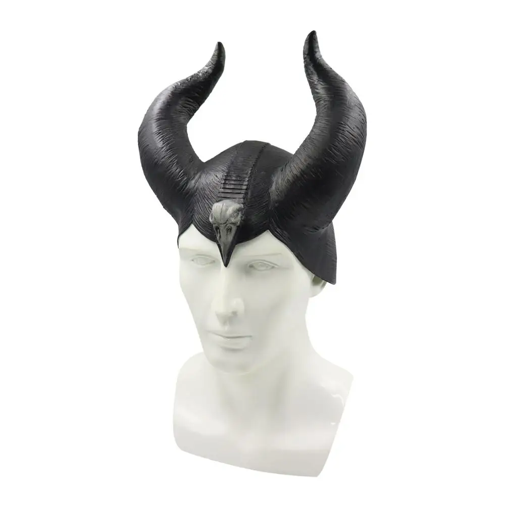 Maleficent: Маскарадная маска любовницы злой, шлем королевы рога, Детские латексные маски для взрослых, вечерние маскарадные костюмы для Хэллоуина