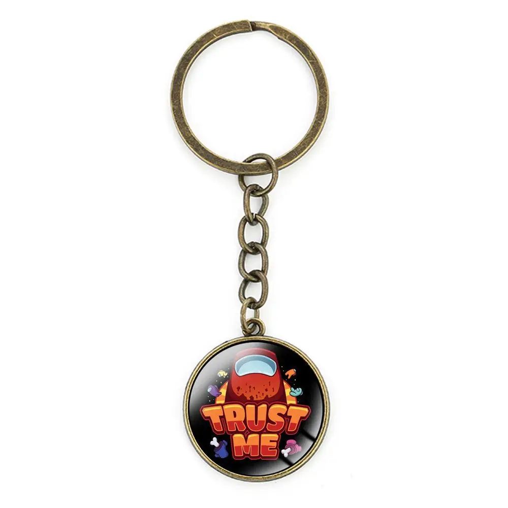 

Trust No One AmongUs Keyring Pendant Cosplay Bag Pendant Key Chain Boyfriend Gift 1 Pcs Cartoon Game Among Us Keychain