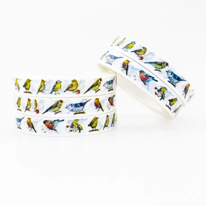 

Color Bird Slim Washi Tape Set DIY Office Stationery Masking Paper Tape Decorative Sticky Scrapbook Stickers 1PCS