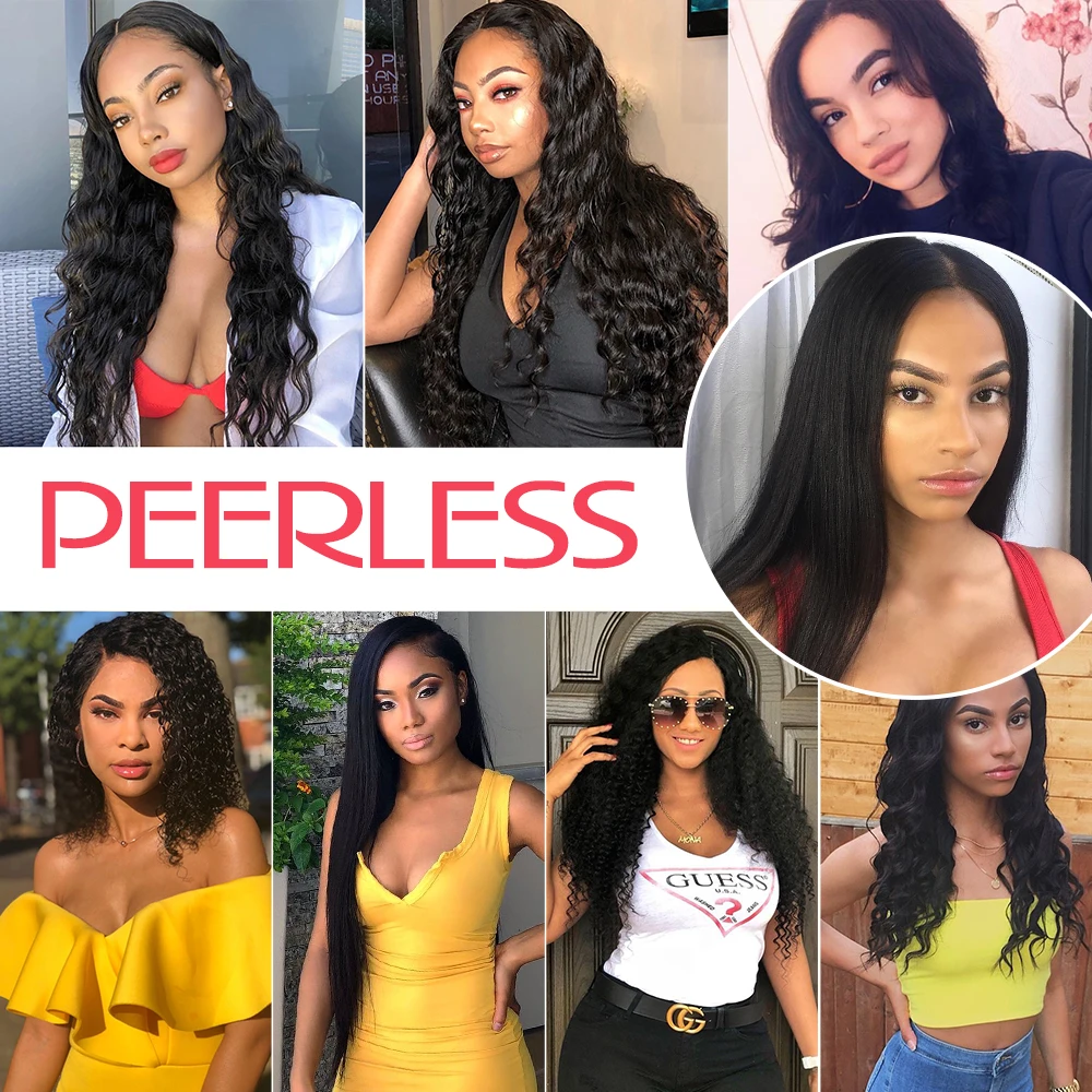 PEERLESS Virgin Hair, малазийские объемные волнистые волосы, 3 пряди, 13*4, фронтальные волосы на шнурке, натуральный цвет, необработанные человеческие волосы для наращивания