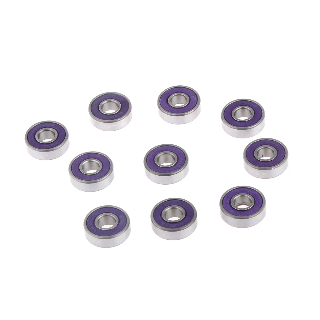 

2x 10 Pcs Baby Scooter Skateboard Bearings ABEC 9 Speed Bearings Steel Purple