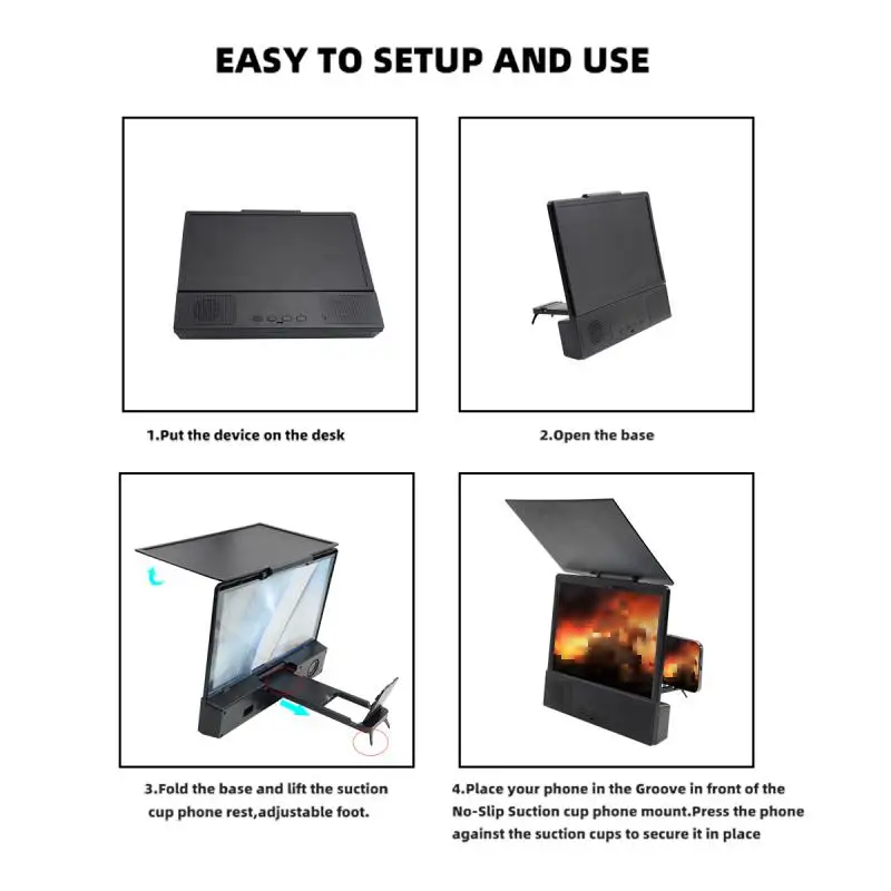 

Mobile Phone Screen Amplifier Universal 3D Movie Screen Enlarge Vivid Magnifier HD Projector Stand Holder Radiation 2021 Holder