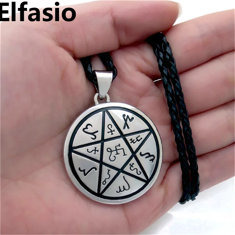 Alchemical Theban Heremetic Wiccan Pentacle Star языческий амулет мужской для мальчиков Оловянный