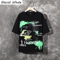 glacialwhale mens t shirt men 2021 summer tops graffiti cotton t shirts japanese streetwear harajuku oversized t shirt for men