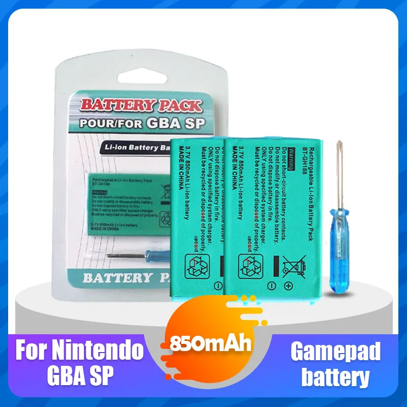 Перезаряжаемый литий-ионный аккумулятор 3 7 в 850 мАч для Nintendo GBA SP + инструмент |