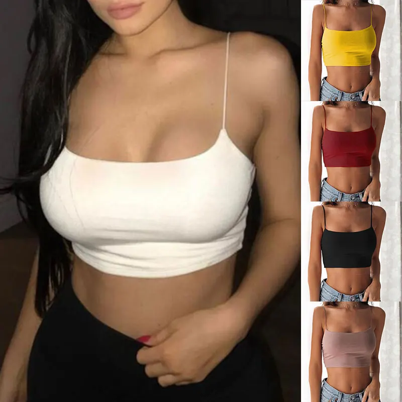 

Hot Casual Black Crop Tops Women Clothing Camis Streetwear Slim Sexy Summer Tops Women 2022 Strap Cropped Short Tops Haut Femme