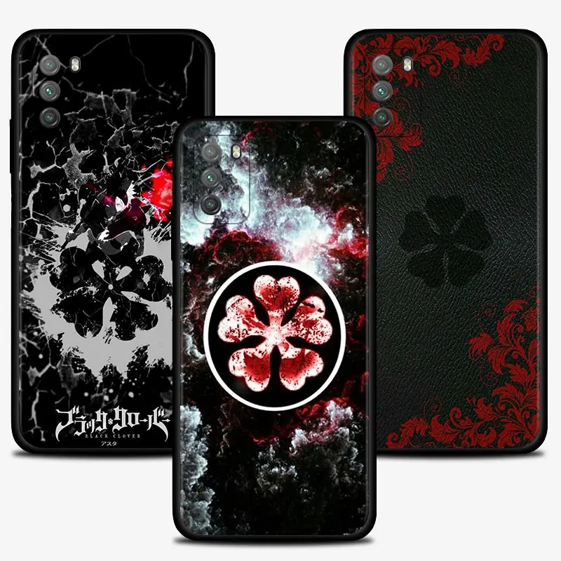 phone case for xiaomi poco x3 nfc f3 gt civi m3 note 10 11 lite 9t 10t 11t pro pocophone f1 cover black clover logo anime free global shipping