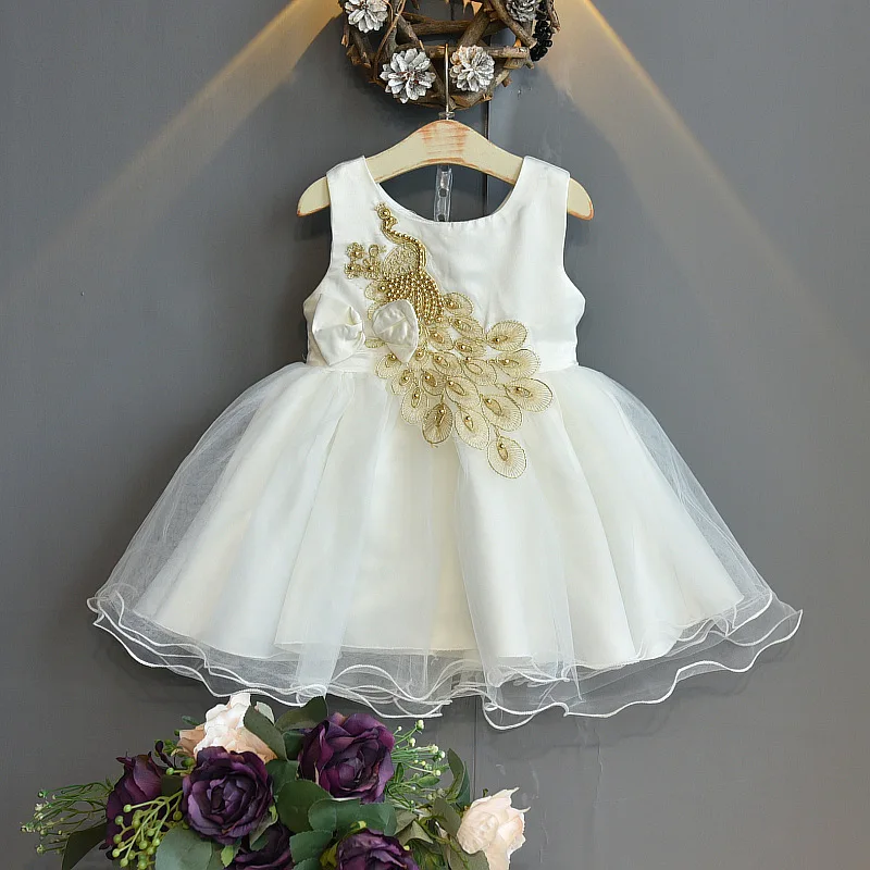 

Baby Girls Party Dress Kids Summer Clothes Sleevless Animal Decoration Princess Birthday Costume Girls Tutu Dresses Kids Dress