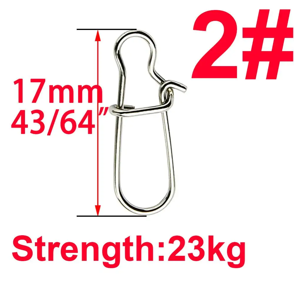 size 2 Simpleyi 100 шт. крюк из нержавеющей стали быстрый зажим замок оснастки вращающиеся твердые кольца безопасности защелки рыболовный крючок Соединитель Инструмент - Цвет: size 2