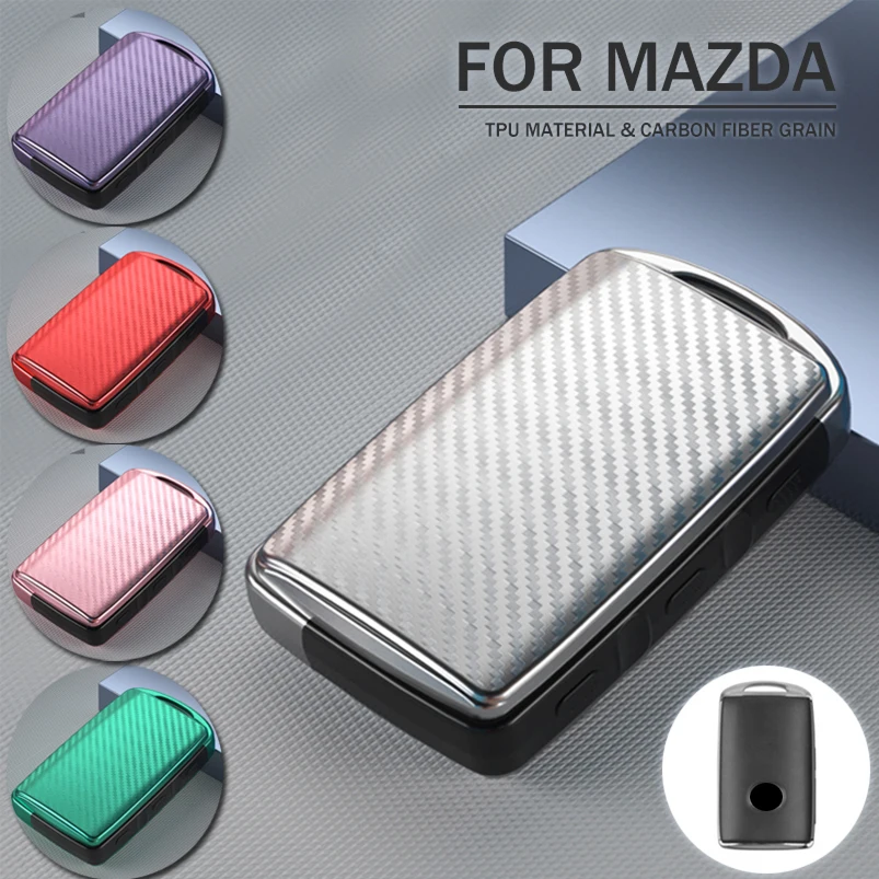 ТПУ высококачественный чехол для автомобильного ключа из углеродного волокна