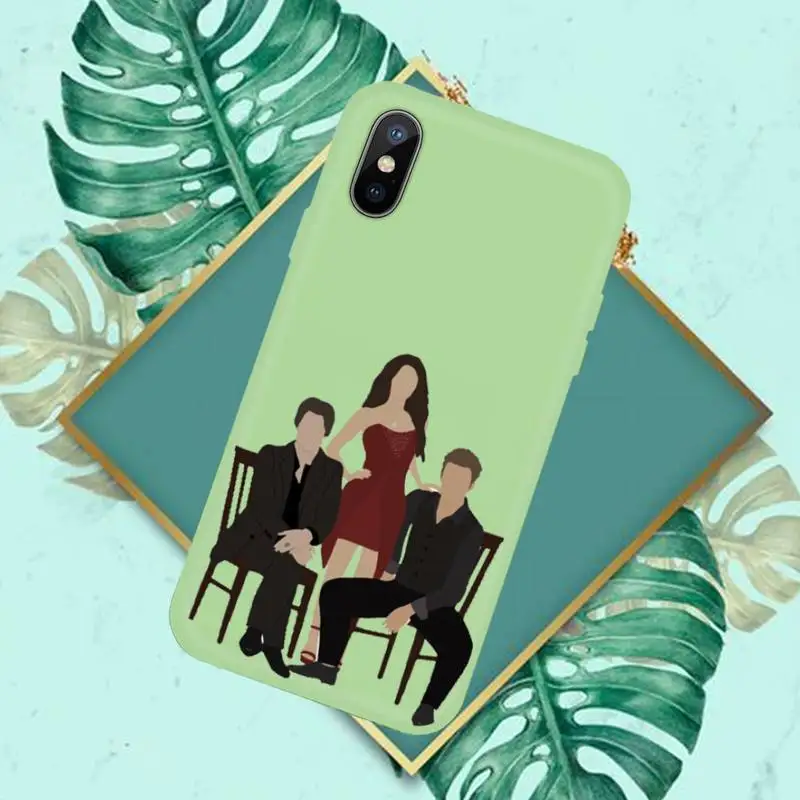 

The Vampire Diaries Stefan Damon Salvatore Phone Case Candy Color for iPhone 6 7 8 11 12 s mini pro X XS XR MAX Plus