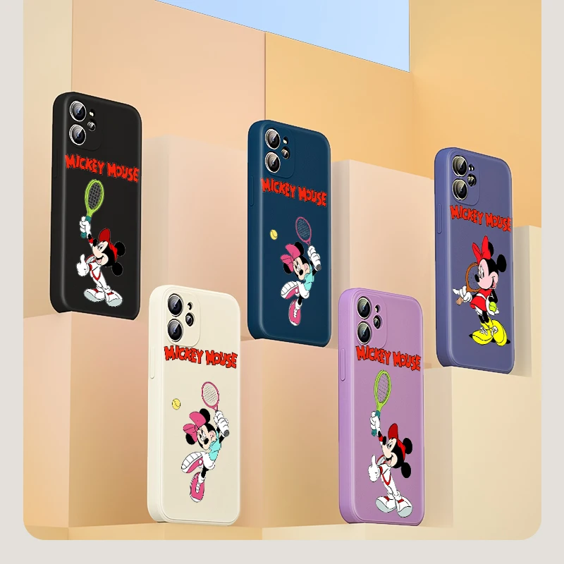 

Mickey Minnie Sports Disney For Apple IPhone 13 12 Mini 11 Pro XS MAX XR X 8 7 6S SE Plus Liquid Silicone Soft Cover Phone Case