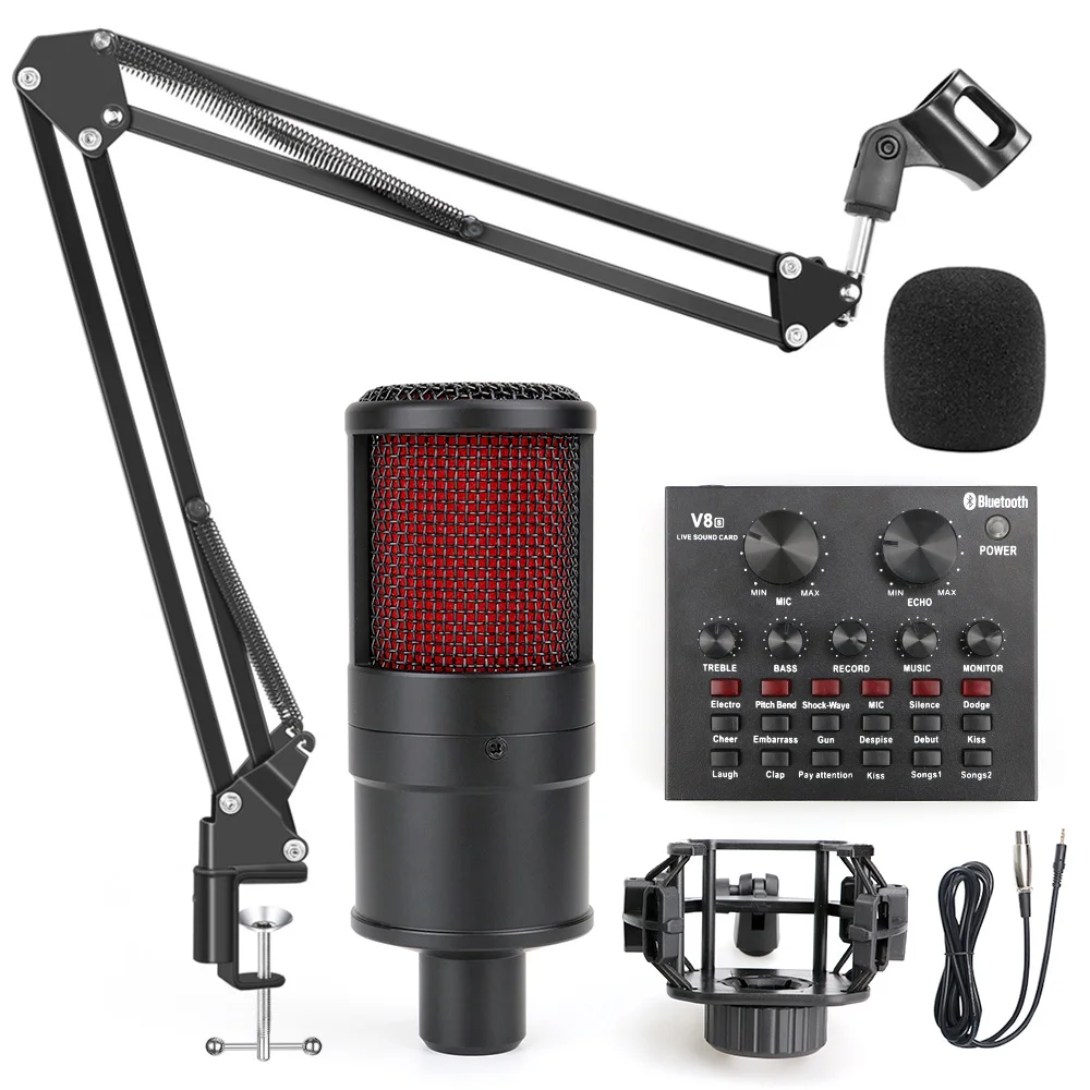 

Professional condenser microphone, computer studio microphone, podcast, streaming media recording, karaoke, phantom power
