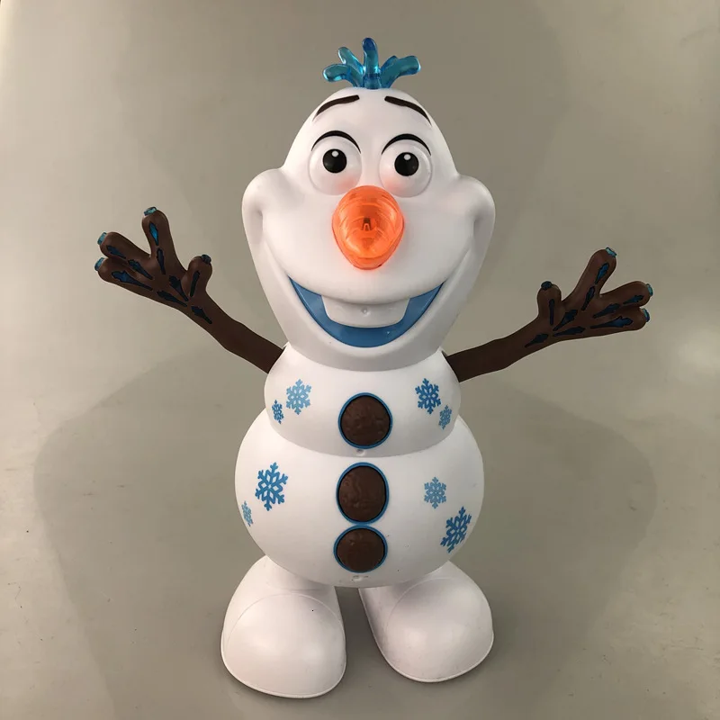

Dancing Snowman Olaf Robot With Led Music Flashlight Model Electric Cartoon Snow Action Figure Machine Christmas Gift Kids Toys